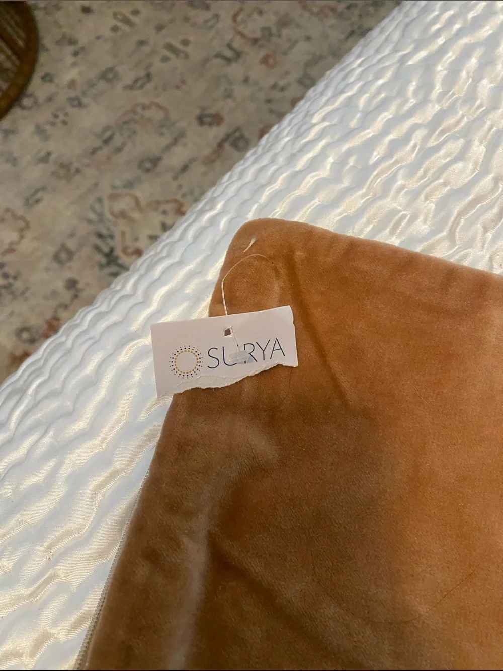 Set of 2 - 20x20 Two-Tone Velvet Throw Pillow Covers in Rust and Taupe